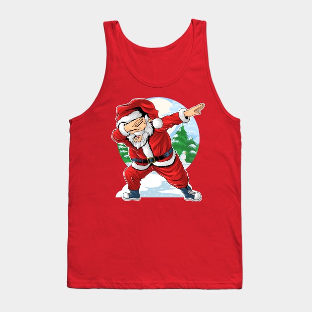 Dabbing Santa Tank Top by SpottydoggCreatives